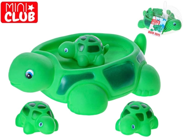 Juguete de baño: familia de tortugas para la bañera con red