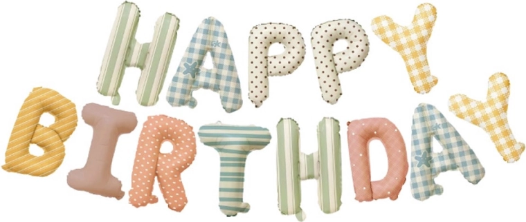 Guirnalda de globos con la inscripción Happy Birthday, longitud de 4 m
