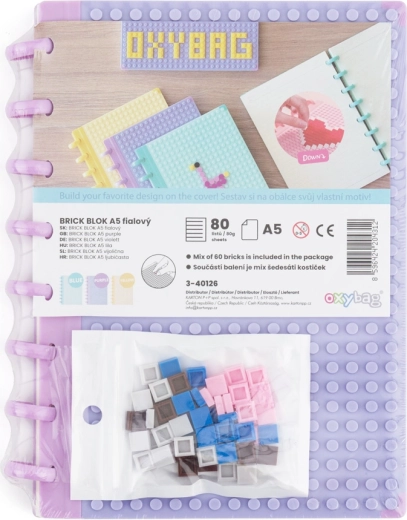 Bloc rayado A5 Brick morado