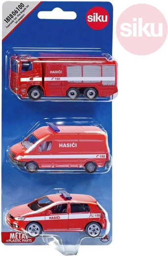 SIKU set de vehículos de bomberos de la República Checa en blíster (3 uds)