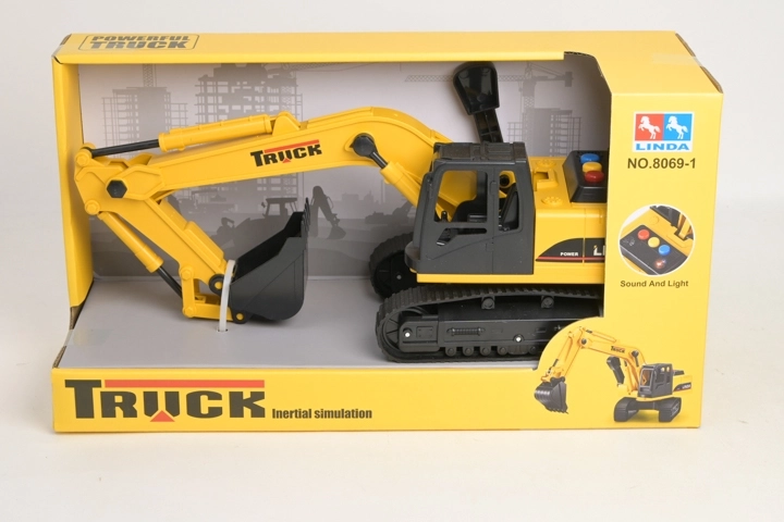 Máquina de construcción infantil con efectos de luz y sonido
