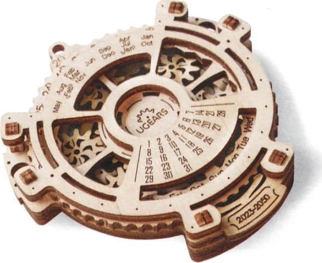 Calendario mecánico de madera UGEARS – rompecabezas 3D