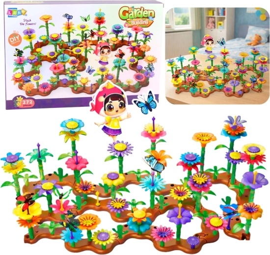 Set de construcción creativo jardín de flores 3D, 272 piezas