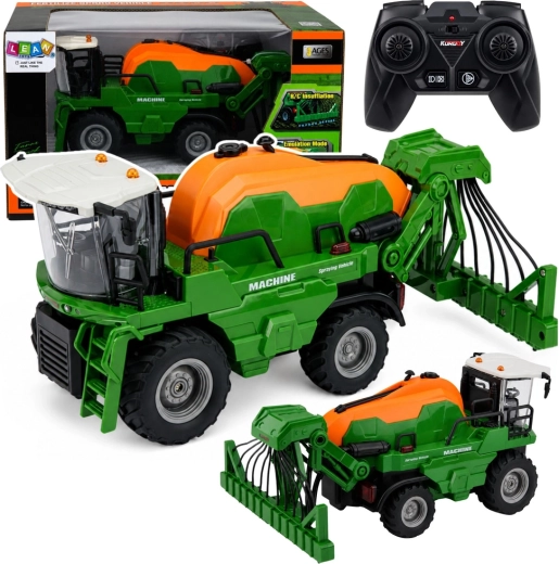 Cosechadora agrícola teledirigida por control remoto con pulverizador 1:24