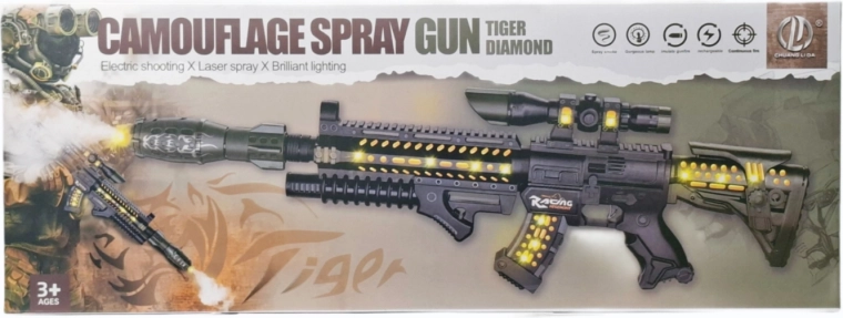 Rifle táctico infantil con luz, sonido y niebla