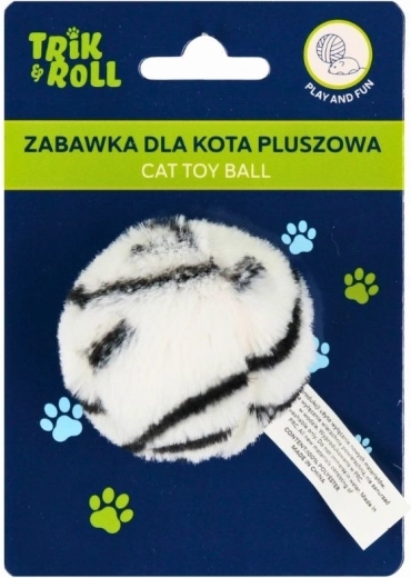 Juguete de peluche para gato blanco y negro