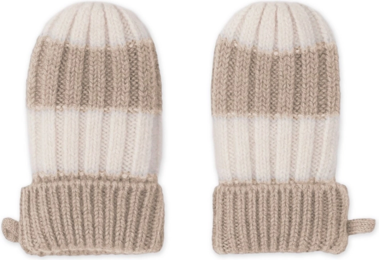 Guantes de merino Lodger Stripe beige 0–12 meses