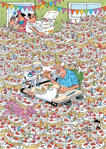 Puzzle JUMBO Jan van Haasteren Expert: ¡Hurra, Jan cumple 90 años! 500 piezas
