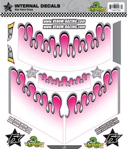 Jamara gráfico interior decor Wet Paint Drops rosa para Venom Racing