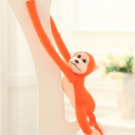 Mono de peluche con sonido, naranja 80 cm
