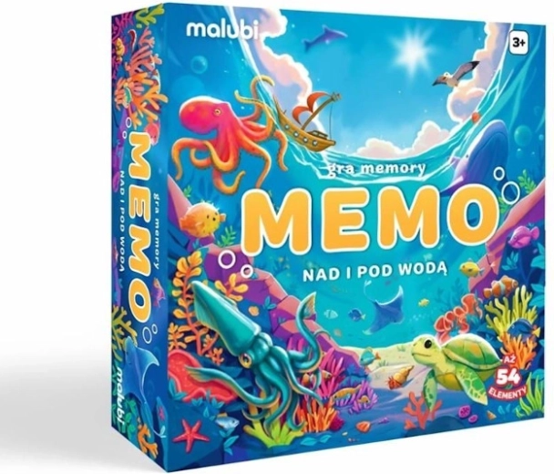 Juego de memoria sobre y bajo el agua