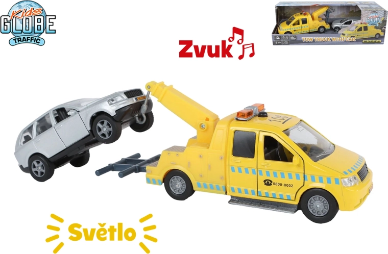 Kids Globe Traffic conjunto de remolque con luces y sonidos 14 cm