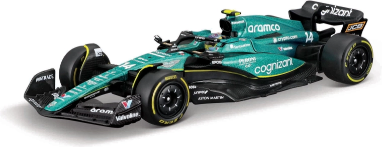 Maqueta de Fórmula 1 Bburago Aston Martin AMR23 Fernando Alonso 1:43