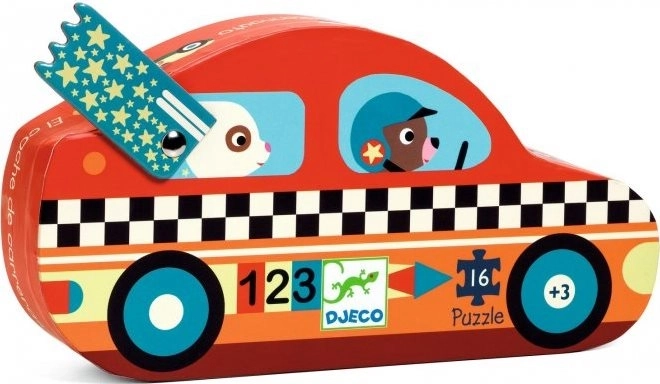 Puzzle Coche de carreras con 16 piezas