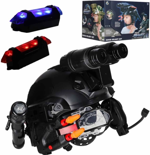 Set de comando táctico para niños con casco, luces y sonido
