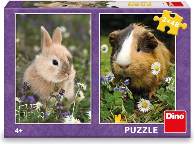 Puzle infantil conejito y cobaya 2×48 piezas