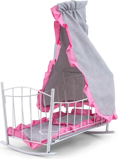 Milly Mally camita y cuna para muñecas Lily con dosel prestige pink