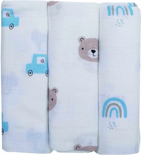 FreeON Bubaba pañales de tela de muselina teddy 3 uds