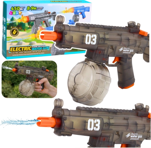 Pistola de agua eléctrica automática de 450 ml, alcance de 8–9 m