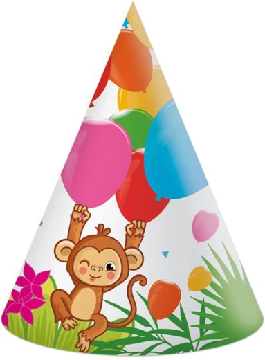Gorros de fiesta de papel jungla, 6 uds.