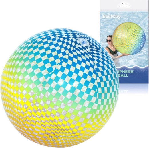 Bestway pelota de playa inflable ColorSphere con diseño de cuadros de colores 107 cm