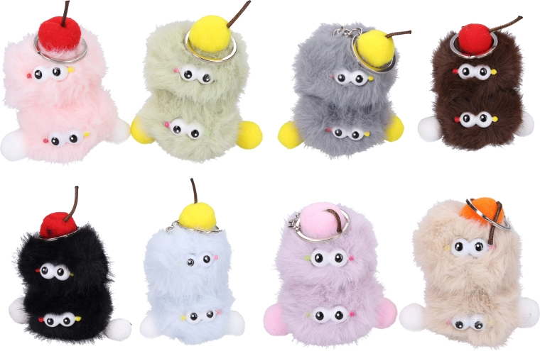 Llavero de peluche con forma de monstruo, 6 cm - 1 unidad