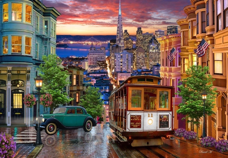 Puzzle Tranvía en San Francisco 1000 piezas