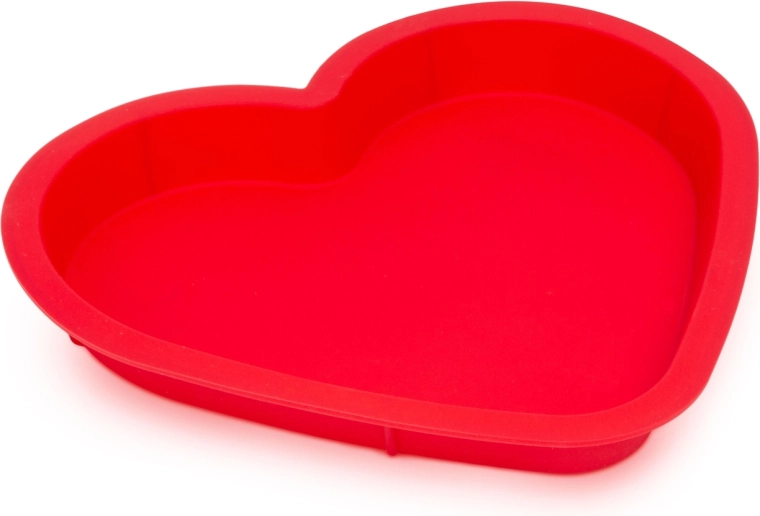 Molde de silicona para hornear con forma de corazón, rojo