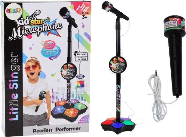 Micrófono para niños con soporte ajustable – negro