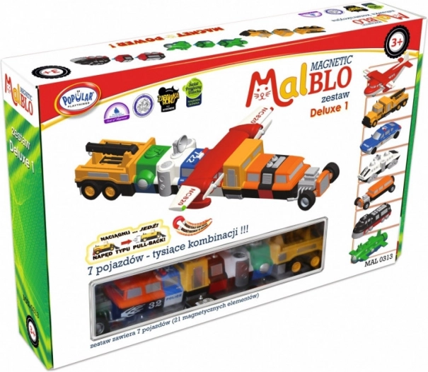 MalBlo Magnetic Deluxe – juego de construcción magnético de vehículos