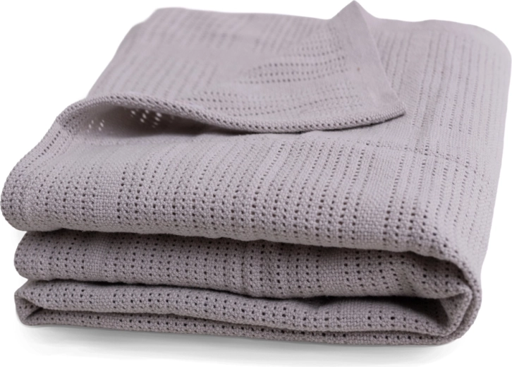 BabyMatex manta de punto de algodón Sisi blanca 75 × 100 cm – gris