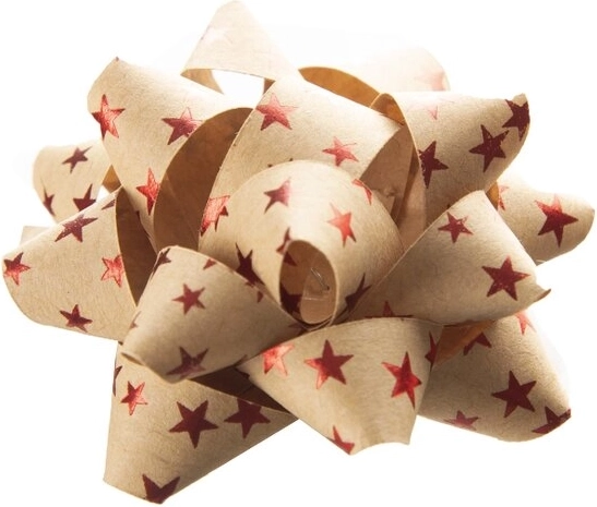 Roseta de papel en forma de estrella de papel kraft beige 5 cm (mix de 3 variantes)