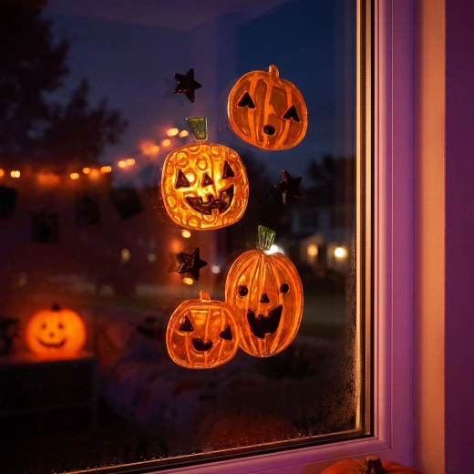 Pegatinas de gel para ventanas de Halloween, 15 × 25 cm - 1 unidad