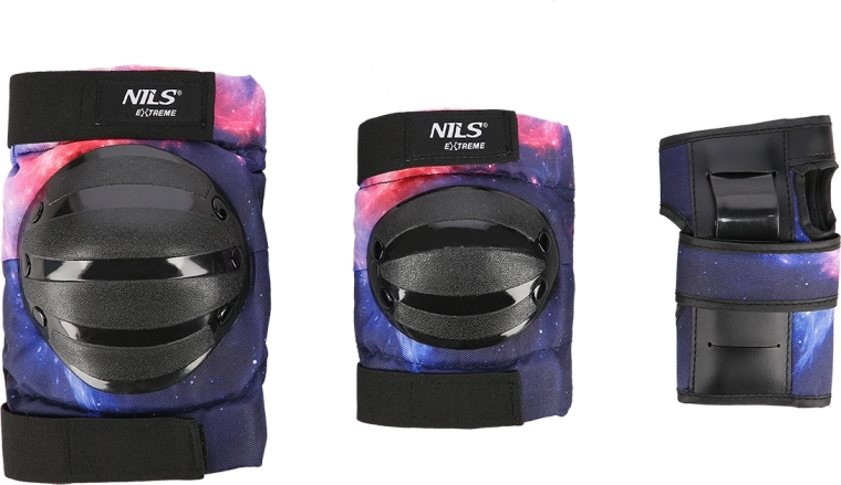 Juego de protectores para muñecas, codos y rodillas NILS Extreme – negro xs