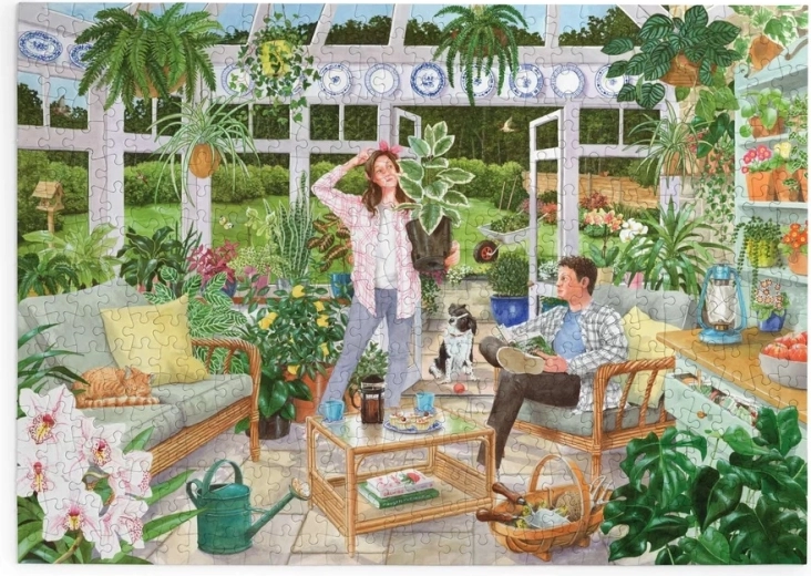 Puzzle Sentados en el jardín de invierno, 500 piezas grandes