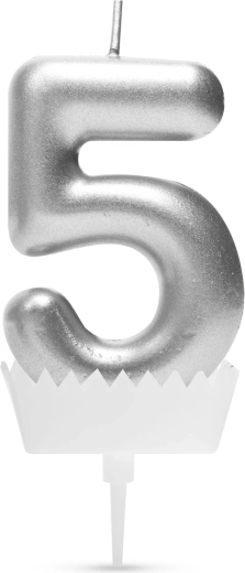 Vela para tarta con forma del número 5
