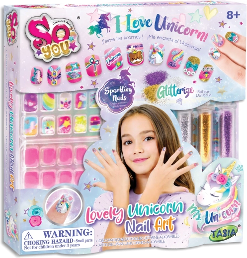 Gran set de uñas adhesivas Unicornio TASIA