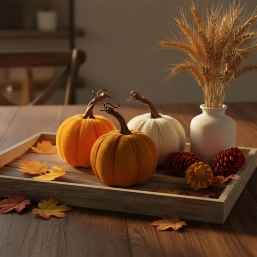 Calabaza decorativa de otoño de 11 × 13 cm - 1 unidad