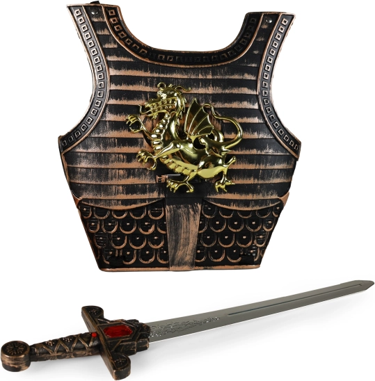 Set de caballero con espada y escudo