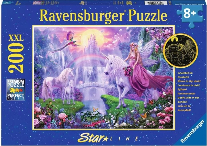 Ravensburger rompecabezas luminoso Noche mágica de unicornios XXL 200 piezas