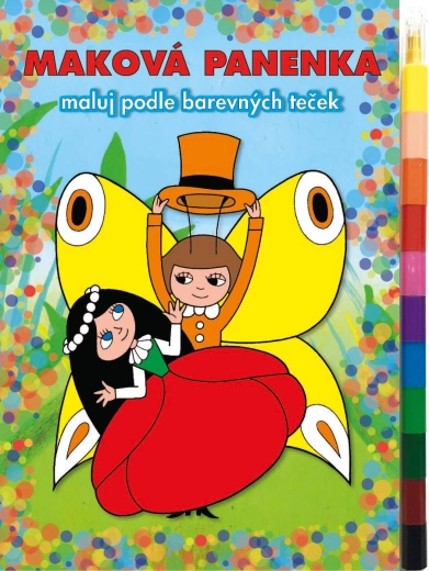 Akim pinta siguiendo puntos de colores – Muñeca Amapola, libro para colorear con ceras