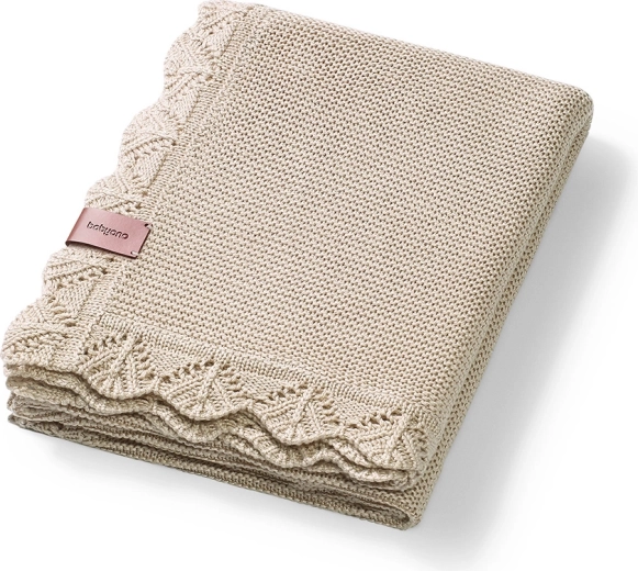 Babyono manta de bambú tejida light beige 75 × 100 cm