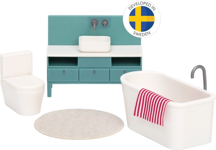 Lundby set básico de muebles de baño para casa de muñecas