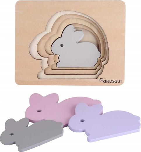 KindsGut puzle encajable de madera conejo