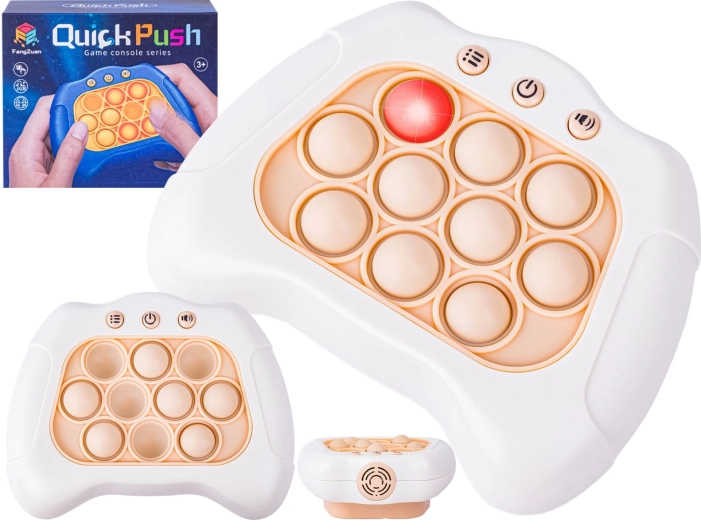 Juego antiestrés electrónico Pop It con burbujas en relieve, luces y sonidos – blanco - 1 pieza