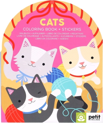 Petit Collage Libro para colorear con pegatinas Gatitos