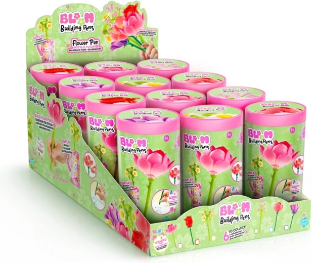 Bolígrafo creativo Bloom de construcción con flor - 1 unidad