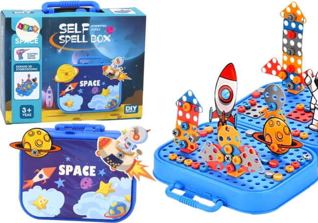 Set de construcción Cosmos con maletín y taladro, 228 piezas