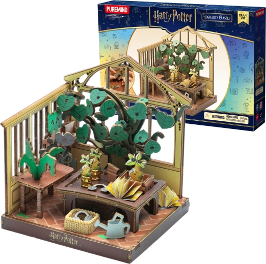 Puremind Harry Potter rompecabezas 3D de madera para montar – invernadero, clase de herbología