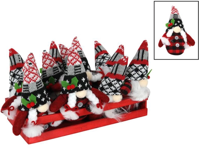Figura navideña de peluche 15 cm – mix de tipos, roja